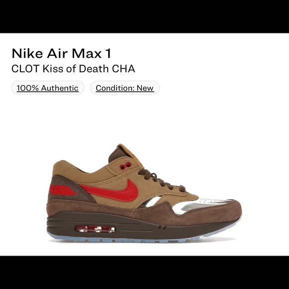 Nike Clot Air Max 1 Kiss of Death CHA 8.5